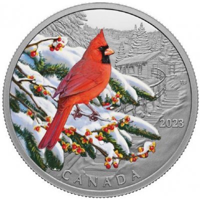 Royal Canadian Mint Stříbrná mince Colorful Birds Červený kardinál Kanada 1 Oz