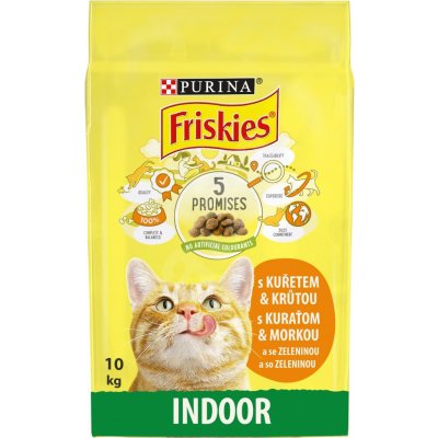Friskies Indoor pro kočky žijící převážně v bytě s kuřetem a se zeleninou pro kočky 10 kg – Hledejceny.cz
