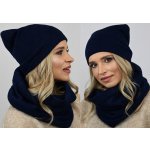 Fashionweek moderni zimní set čepice a šála pletený tunel ZIZI20 Tmave modry – Zboží Mobilmania
