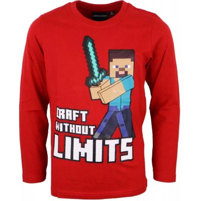 minecraft tričko Craft without limits červená dětské – Sleviste.cz