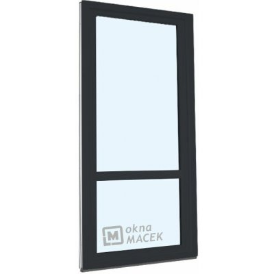 Kömmerling balkonové dveře 70 AD s příčkou pravé antracit/antracit 80 x 200 cm s klikou+ PVC rám – Hledejceny.cz