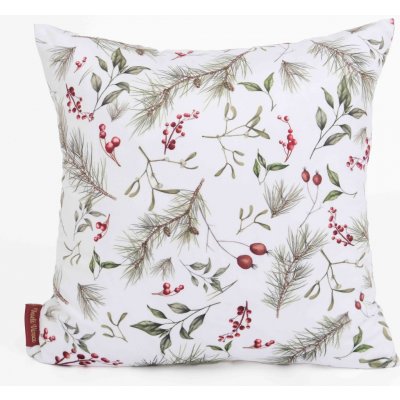 MKLuzkoviny.cz Vánoční Velvet Cesmíny bílé 40 x 40 cm – Hledejceny.cz