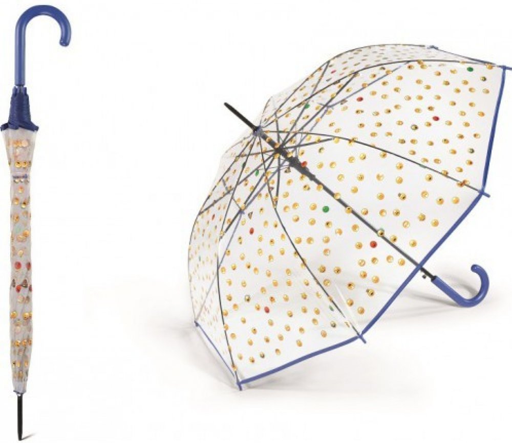 Happy rain Transparent Emoticons deštník průhledný modrý | Srovnanicen.cz