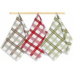 Bellatex Káro 50 x 70 cm Béžová,Zelená,Červená 3 ks – Zboží Dáma
