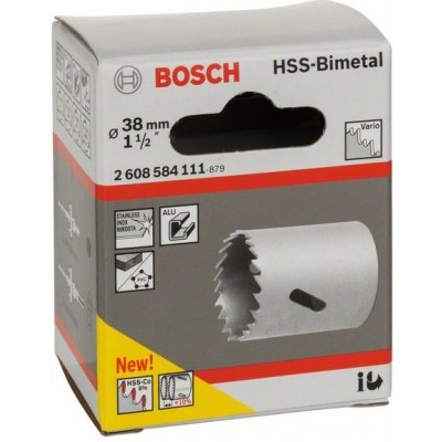 Pilová vrtací korunka - děrovka na kov, dřevo, plasty Bosch HSS - BiM pr. 38 mm, 1 1/2" (2608584111) – Zboží Mobilmania