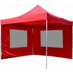 Garthen 9481 Zahradní párty stan nůžkový PROFI 3x3 m červený + 2 boční stěny – Hledejceny.cz