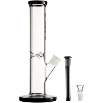 Groove Straight Tube 30.5 cm Black and Clear skleněný bong