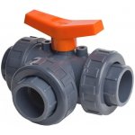 PVC trojcestný kulový ventil, typ T 50 mm lepení – Hledejceny.cz