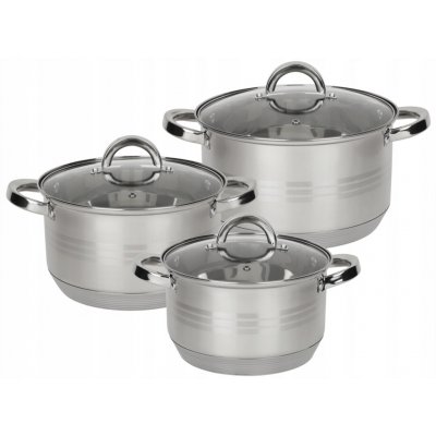 Rossner Sada hrnců Hrnce ocel 6 ks 18/20/22 cm – Zboží Dáma