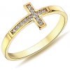 Prsteny Lillian Vassago Zlatý prsten s křížkem se zirkony LLV98 GR068Y