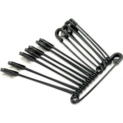 Černé spínací špendlíky č. 5 - 12 ks - rozměr 1 cm x 6 cm – Sleviste.cz