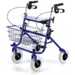 DMA Čtyřkolové chodítko 100 - modré—Skládací rám se sedátkem, nastavitelná výška, brzdy – Zboží Dáma