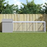 vidaXL Kurník s výběhem světle šedý 117x405x123 cm pozinkovaná ocel 9799.3189074 – Zbozi.Blesk.cz