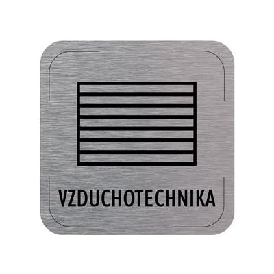 Cedulka na dveře - Vzduchotechnika - piktogram, hliníková tabulka, 80 x 80 mm