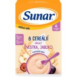 Sunar mléčná kaše 8 cereálií švestka jablko 210 g – Hledejceny.cz