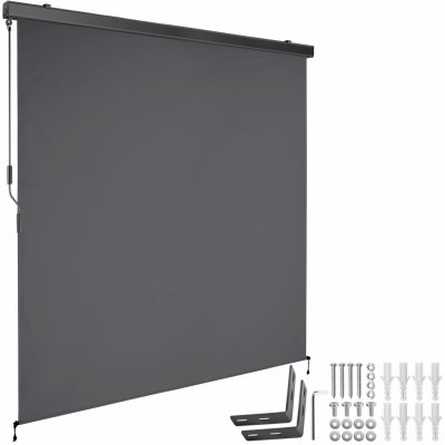 tectake 406145 svislá markýza eloise se 2 nástěnnými držáky - 180 x 250 cm,tmavě šedá – Sleviste.cz