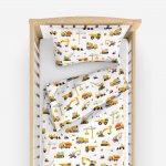 Goldea povlečení Nákladní Auta a Bagry bílé 90 x 140 cm 50 x 70 cm – Zboží Dáma