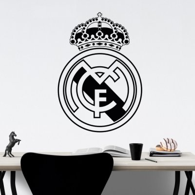 Wrapino vinylová samolepka na zeď Znak fotbal Real Madrid, rozměry 80x56cm – Zboží Mobilmania