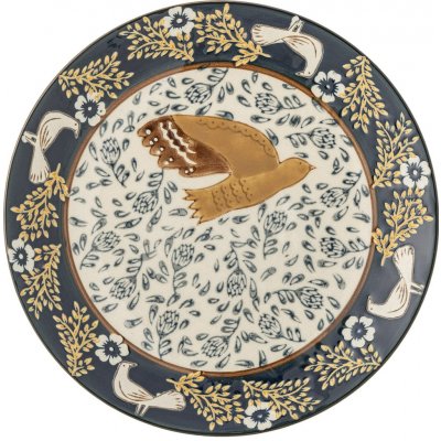 Bloomingville Kameninový dezertní talíř Hezha Blue 16 cm, modrá barva, keramika – Zbozi.Blesk.cz