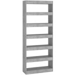 zahrada-XL Knihovna/dělicí stěna betonově šedá 80x30x198 cm dřevotříska – Zbozi.Blesk.cz