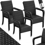 tectake 405846 ratanová židle girona, stohovatelná, sada 6 kusů – Hledejceny.cz