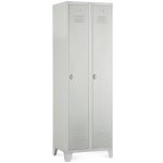 Rauman Kovová šatní skříňka 60 x 50 x 190 cm pevné nohy otočný zámek světle šedá ral 7035 – Zboží Mobilmania