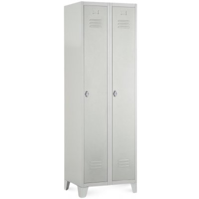Rauman Kovová šatní skříňka 60 x 50 x 190 cm pevné nohy otočný zámek světle šedá ral 7035 – Zboží Mobilmania