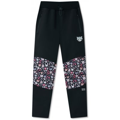 Wolf Dívčí softshellové kalhoty, zateplené Wolf &ie B2591, černá lesní zvířátka Černá – Zboží Dáma