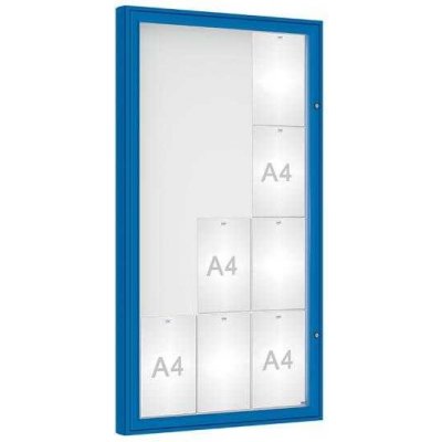 PROCITY Venkovní vitrína model 1000, 12 x A4, plexi, modrá | Zboží Auto