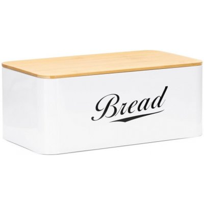 Chlebník s bambusovým víkem SPRINGOS KI0165 bílý – Zboží Dáma