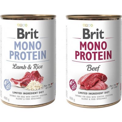 Brit Mono Protein Lamb & Brown Rice 6 x 400 g a Brit Mono Protein Beef 6 x 400 g