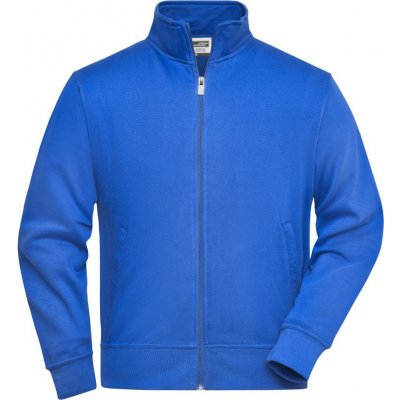 James & Nicholson mikina Workwear Sweat jacket modrá královská – Zboží Mobilmania