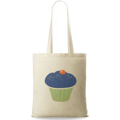 kabelka shopper bag eko bavlněná taška s potiskem na nákupy béžová cookie