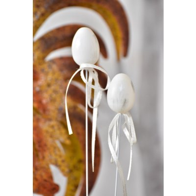 Harasim Plastová vajíčka na špejli, bílo-šedá s/12, 4 cm – Hledejceny.cz