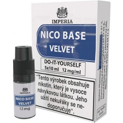 Nikotinová báze CZ IMPERIA Velvet 5x10ml PG20-VG80 Síla nikotinu: 12mg – Zboží Dáma