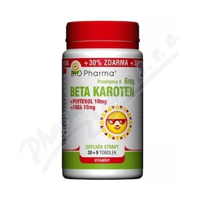 Bio Pharma Beta Karoten 6 mg 130 kapslí + Pantenol 10 mg + PABA 10 mg