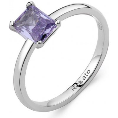 Rosato Minimalistický stříbrný prsten s fialovým zirkonem Allegra RZAL061 – Hledejceny.cz