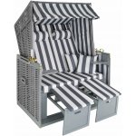 tectake 403907 plážový koš s polstrováním vč. ochranné plachty - šedá/bílá – Zbozi.Blesk.cz