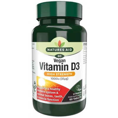 Natures Aid Vitamín D3 1000mcg vegan 60 tablet – Hledejceny.cz