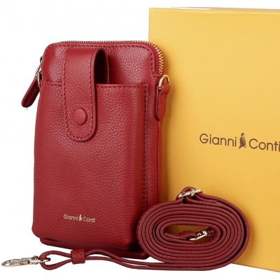 Gianni Conti Kožená crossbody červená – Zboží Živě