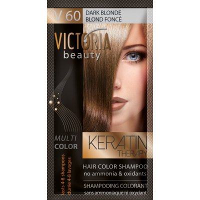 Victoria Beauty Keratin Therapy tónovací šampón na vlasy V 60 Dark Blonde 4-8 umytí – Zboží Mobilmania