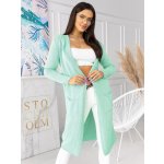 Fashionweek Dlouhý kardigan s kapsami a kapuci NB5655 Mentol – Zboží Dáma