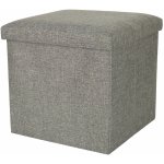 KIK Skládací puf s úložným prostorem šedý 38x38x38cm – Zboží Dáma