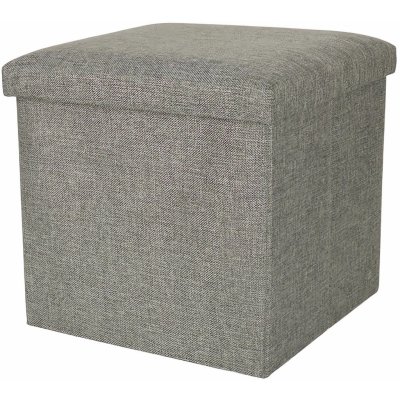 KIK Skládací puf s úložným prostorem šedý 38x38x38cm – Zboží Dáma