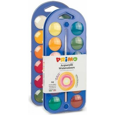 Primo vodové barvy prům. 25mm, 24 barev + štětec – Hledejceny.cz