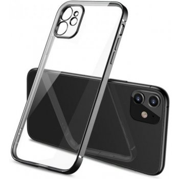 Pouzdro AppleKing transparentní s pokovenou hranou iPhone 11 - černé