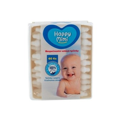 Happy Mimi dětské vatové tyčinky 60 ks – Hledejceny.cz