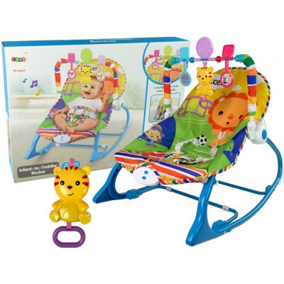 LEAN Toys Houpací křeslo 2v1 Blue Tiger Sounds Vibration – Sleviste.cz