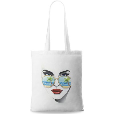 Kabelka shopper bag eko bavlněná taška s potiskem na nákupy bílá – Zboží Mobilmania