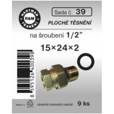 HARTMAN těsnění pryžové ploché na šroubení 1/2", sada č. 39 – Zboží Dáma